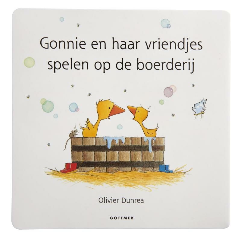 Gonnie en haar vriendjes spelen op de boerderij